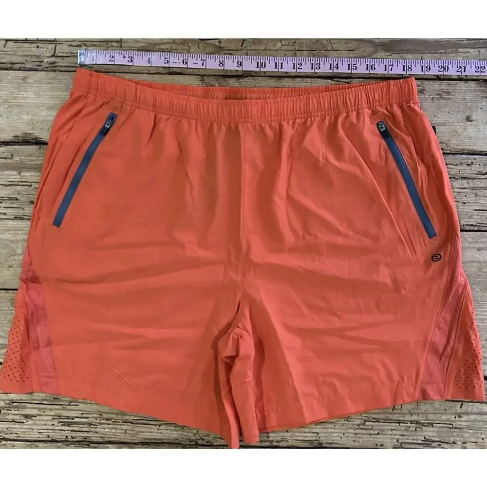 Etonic Men's Active Training Shorts w/ Pockets Stretch Size XL Orange